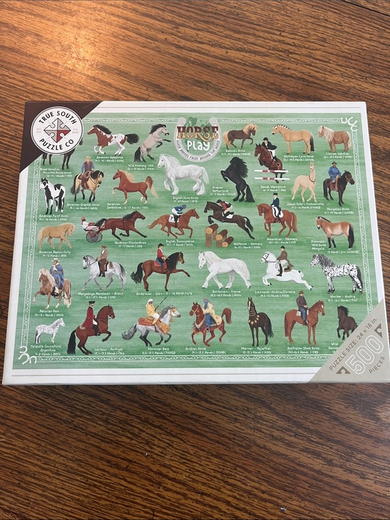 true South Puzzle Co Other - Horse Play 500-Piece Jigsaw Puzzle - Green